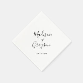 Elegant Enkel Minimalistisk Modern Bröllop Pappersservett