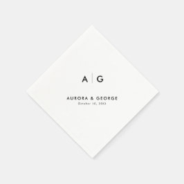 Elegant enkel, minimalistisk modern Bröllop Pappersservett