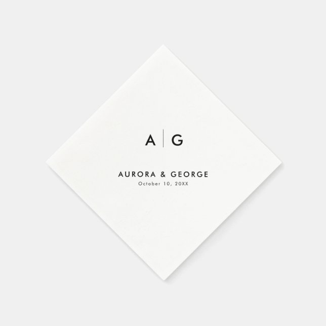 Elegant enkel, minimalistisk modern Bröllop Pappersservett (Hörn)