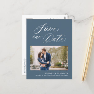 Elegant enkel, minimalistisk, modern Spara datum Vykort