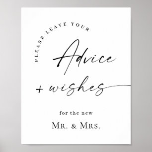 Elegant enkel minimalistisk rådgivning & Önskemål Poster