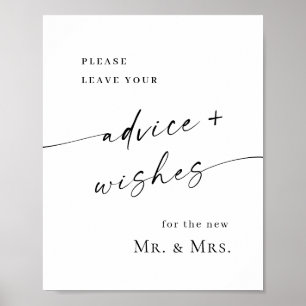 Elegant enkel minimalistisk rådgivning & Önskemål Poster