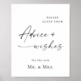 Elegant enkel minimalistisk rådgivning & Önskemål Poster