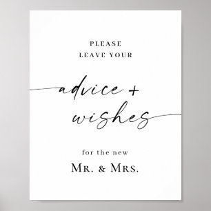 Elegant enkel minimalistisk rådgivning & Önskemål Poster