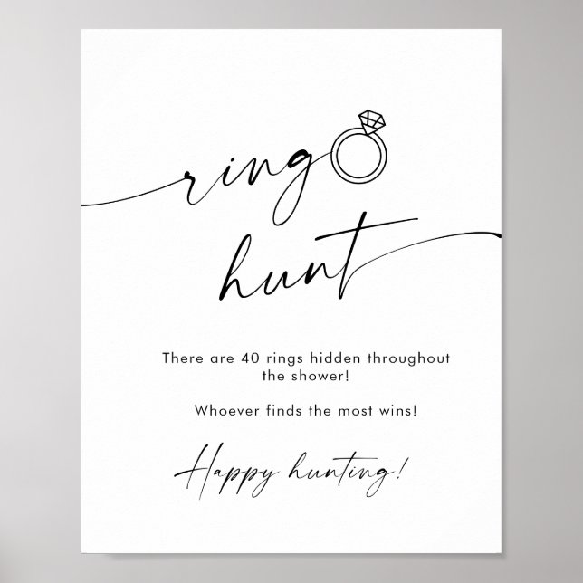 Elegant enkel minimalistisk Ring Hunt-Möhippa Poster (Framsidan)