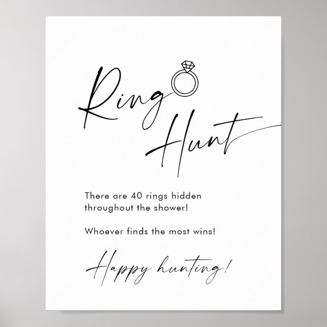 Elegant enkel minimalistisk Ring Hunt-Möhippa Poster (Framsidan)