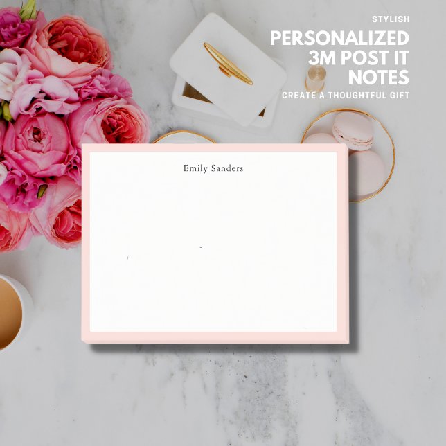 Elegant Enkel minimalistisk  Rosa Gräns Post-it Block (Thoughtful gift for every occassion!)