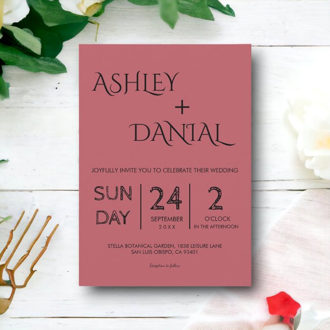 Elegant Enkel, minimalistisk skript Modern Bröllop Inbjudningar (Skapare uppladdad)