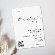 Elegant Enkel Minimalistisk Svart och Vit QR-kod