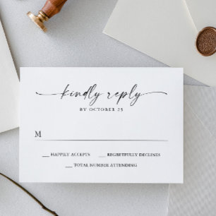Elegant enkel minimalistisk svartvit kalligrafi OSA kort