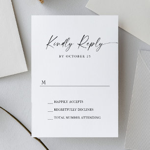 Elegant enkel minimalistisk svartvit kalligrafi OSA kort
