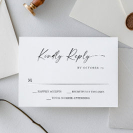 Elegant enkel minimalistisk svartvit kalligrafi OSA kort