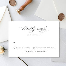 Elegant enkel minimalistisk svartvit kalligrafi OSA kort