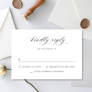 Elegant enkel minimalistisk svartvit kalligrafi OSA kort