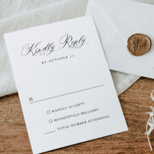 Elegant enkel minimalistisk svartvit kalligrafi OSA kort