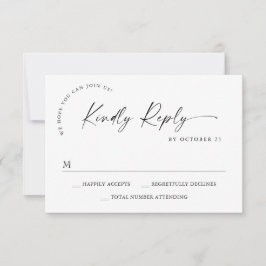 Elegant enkel minimalistisk svartvit kalligrafi OSA kort