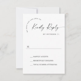 Elegant enkel minimalistisk svartvit kalligrafi OSA kort