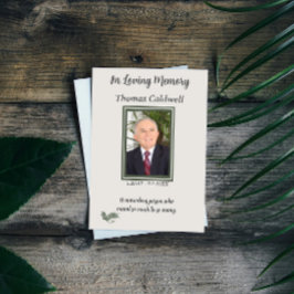 Elegant Enkel Minneskort för Sorg med Bön Visitkort