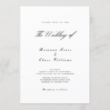 Elegant Enkel Modern Black and White Bröllop