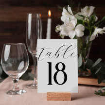 Elegant Enkel modern Bordsnummer Svartvit