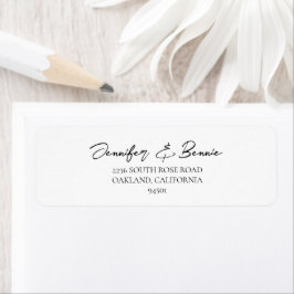 Elegant Enkel modern Chic Minimalistiskt Bröllop Returadress Etikett