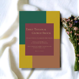 Elegant Enkel modern färgstark formalitet Bröllop Inbjudningar