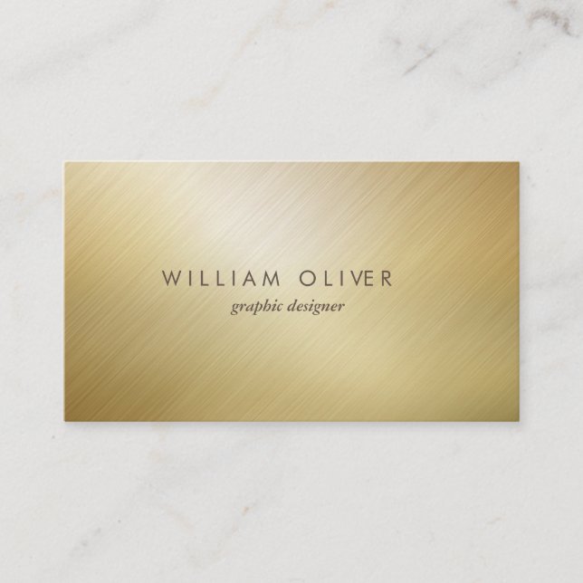 Elegant enkel modern guld-professionell visitkort (Framsida)