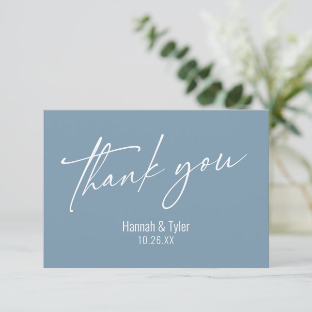 Elegant Enkel Modern Handskrift Dammtor Blue Tack Kort (Stående Fram)