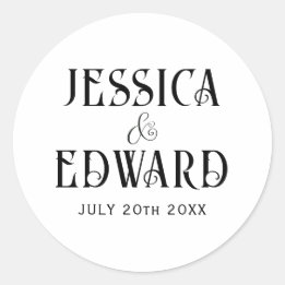 Elegant Enkel Modern Minimal Chic för fotoskript Runt Klistermärke