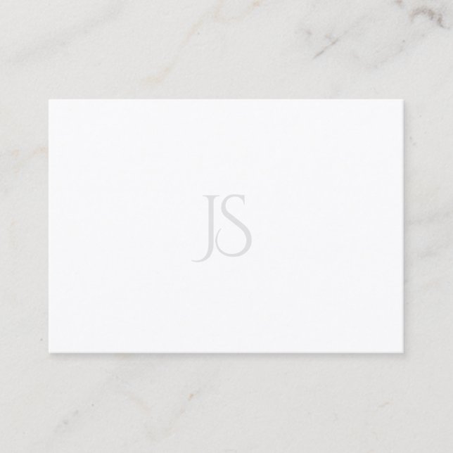 Elegant Enkel modern, minimalistisk monogrammall Visitkort (Framsida)