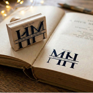 Elegant Enkel Modern Monogram Initialer Namn Stämpel