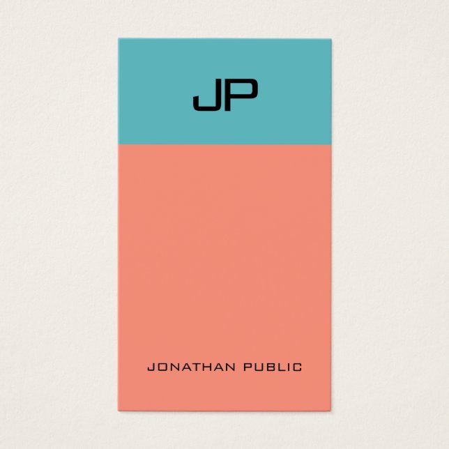 Elegant Enkel Modern Monogram-Professionell Visitkort (Framsidan)