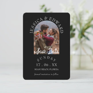 Elegant Enkel Modern Skript Foto Spara Datum Spara Datumet