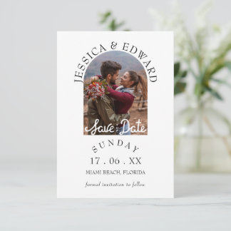 Elegant Enkel Modern Skriptfoto Spara Datum Datumet