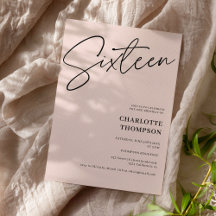 Elegant enkel modern svart foto Sweet 16