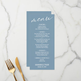 Elegant Enkel Modern Typografi Dammtor Blue Meny