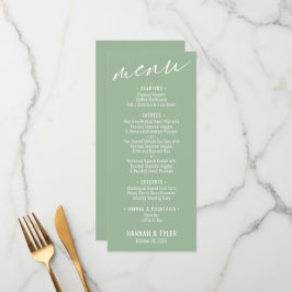 Elegant Enkel Modern Typografi Salvia Grön Meny