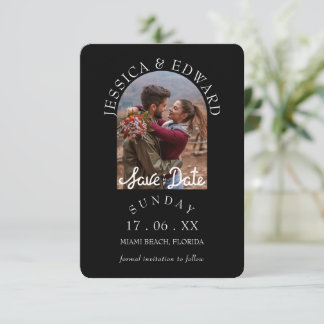 Elegant Enkel Modernt Skript Foto Spara Datum Spara Datumet