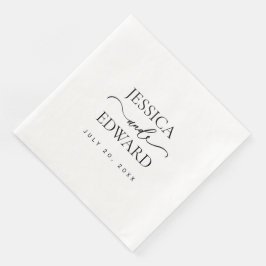 Elegant Enkel monogram Modern Chic Minimalt skript Pappersservett