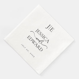 Elegant Enkel monogram Modern Chic Minimalt skript Pappersservett