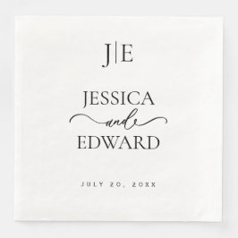 Elegant Enkel monogram Modern Chic Minimalt skript Pappersservett