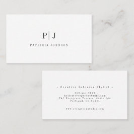 Elegant Enkel Monogram Professionell  Minimalistis Visitkort