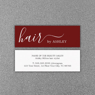 Elegant - enkel Mörk, Red Hair Stylist Mini Visitkort
