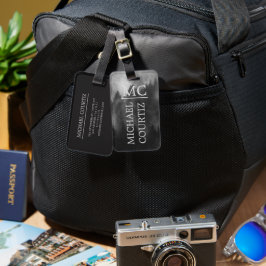 Elegant, enkel mörk skog Monogrammed personalize Bagagebricka