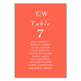 Elegant Enkel Neon Flare med Monogram Bröllop Bordsnummer