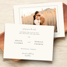 Elegant Enkel Neutralt Foton i Ivory White Bröllop