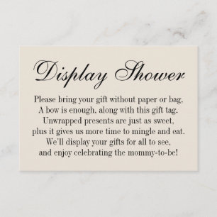 Elegant, Enkel Oinpackad Baby Shower Kräm Tilläggskort