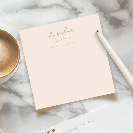 Elegant Enkel Personlig Stationery  Guld Anteckningskort