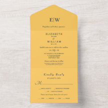 Elegant enkel Ray Flower med Monogram Bröllop