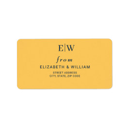 Elegant enkel Ray Flower med Monogram Bröllop Adressetikett